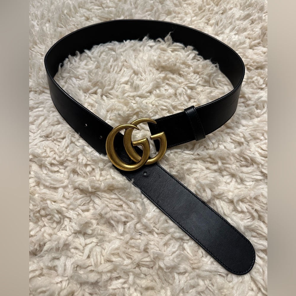 Gucci Wide Leather Belt 35”